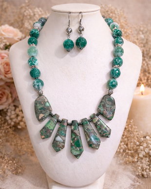 SET~ENCHANTED FOREST~ agate crabfire,sediment de jasp,inox