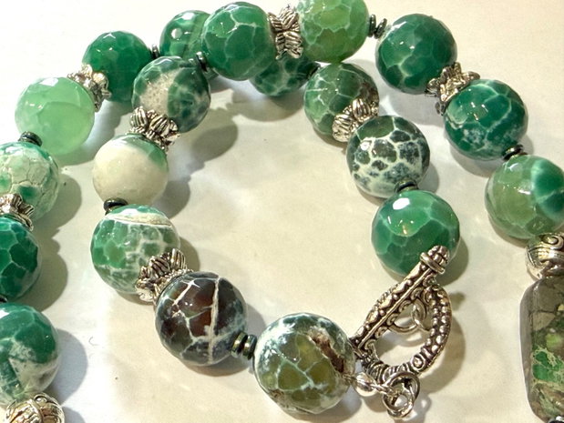 SET~ENCHANTED FOREST~ agate crabfire,sediment de jasp,inox