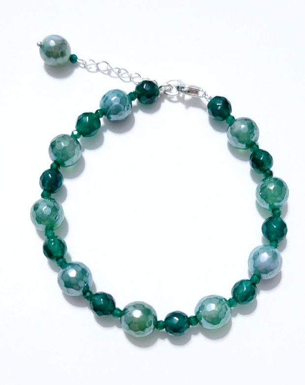 Bratara argint 925 cu agat verde