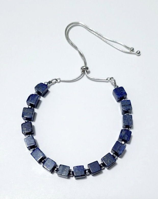 Bratara argint 925 cu lapis lazuli si hematit