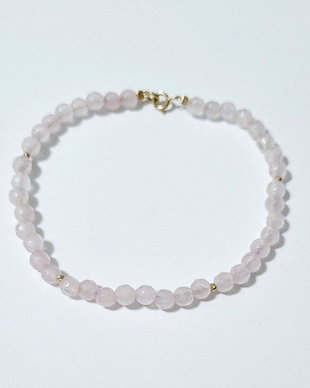 Bratara aur 14K cu cuart roz