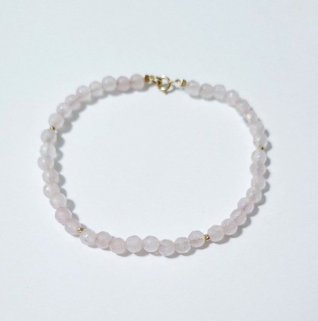 Bratara aur 14K cu cuart roz