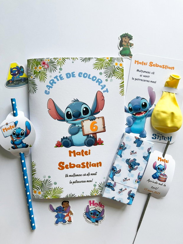 Carte de colorat Stitch personalizată