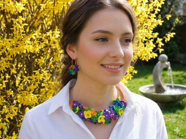 Set Bijuterii Handmade Flori de Poveste (cod1181)