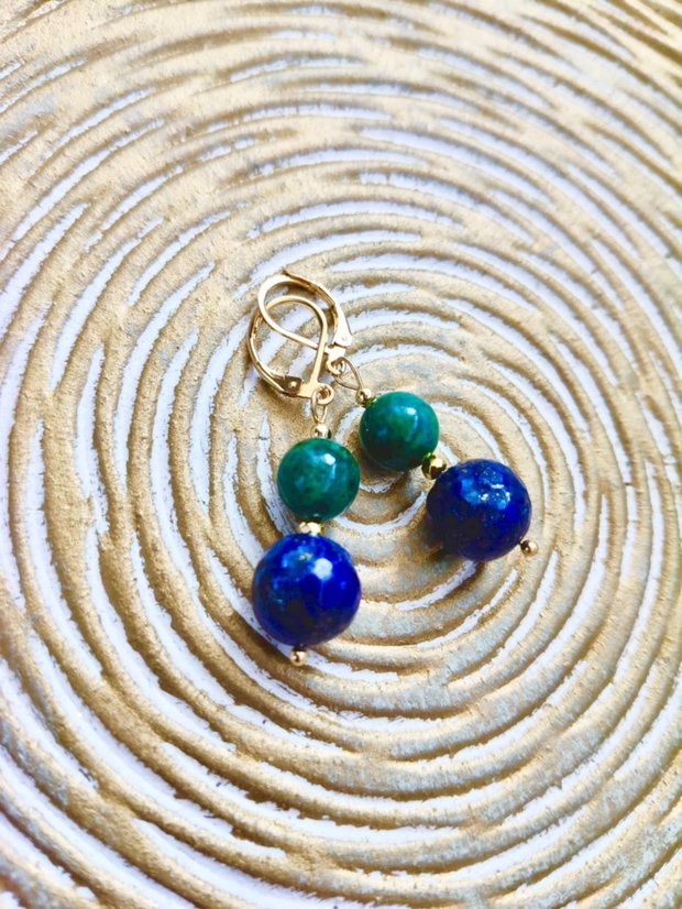 Cercei Lapis lazuli & azurit