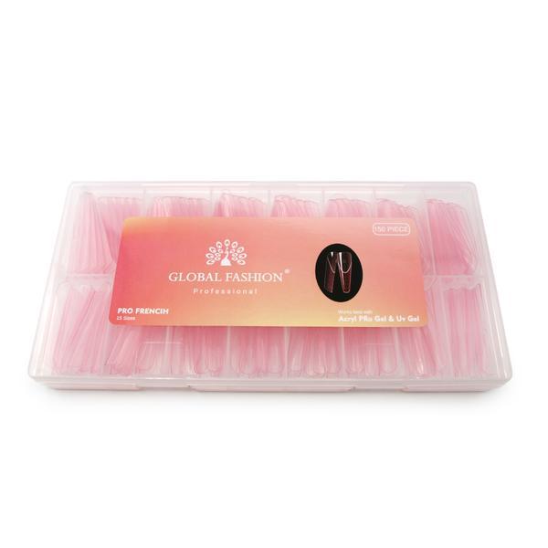 Forme superioare din plastic pentru french, 15 mărimi, 150 buc, roz