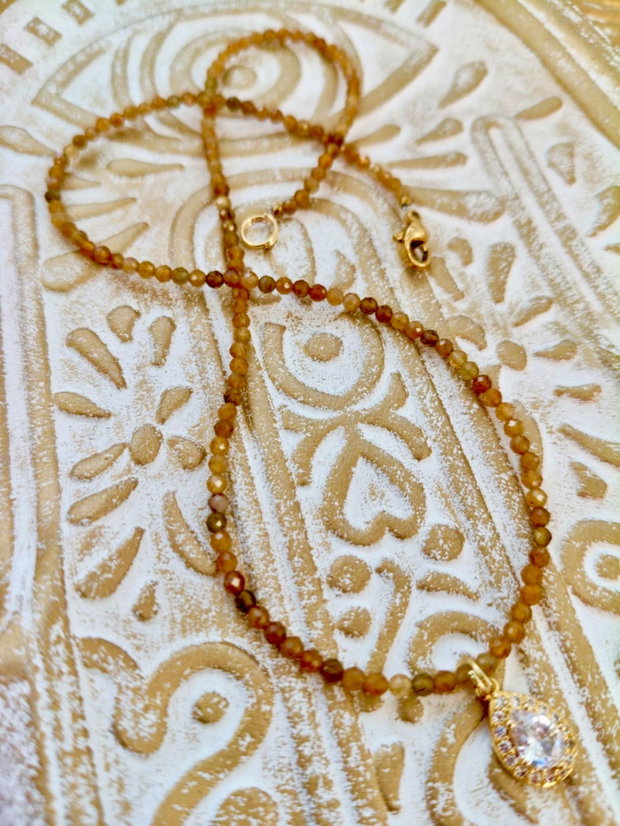 Colier CHOKER Turmalina aurie / galbena