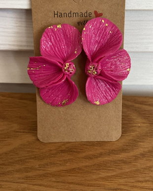 Cercei handmade, roz
