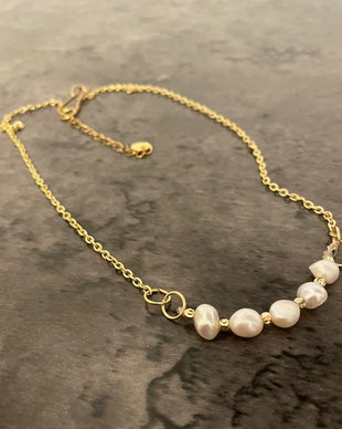 Colier White Pearls