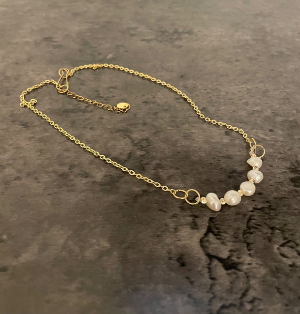 Colier White Pearls