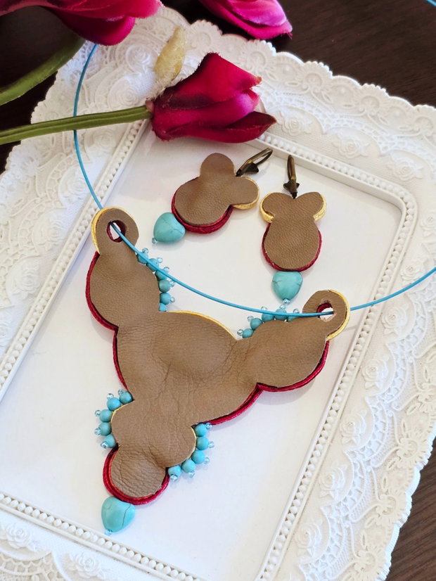 Set soutache cu turcoaz