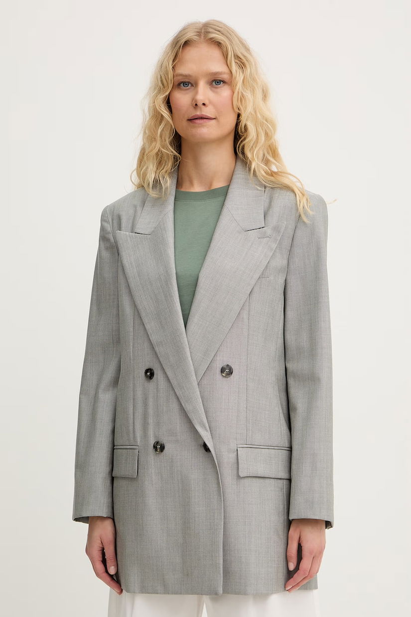 Marella sacou cu două rânduri de nasturi pentru femei, cu mătase CERA