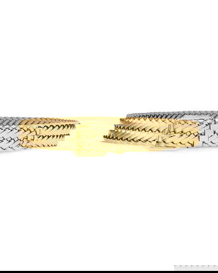 Lauren Ralph Lauren curea împletită pentru femei, din piele