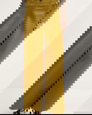 Sisley pantaloni wide leg pentru femei, din bumbac cu elastan