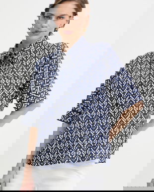 Luisa Spagnoli bluză tip cămașă de damă din bumbac Bilancina