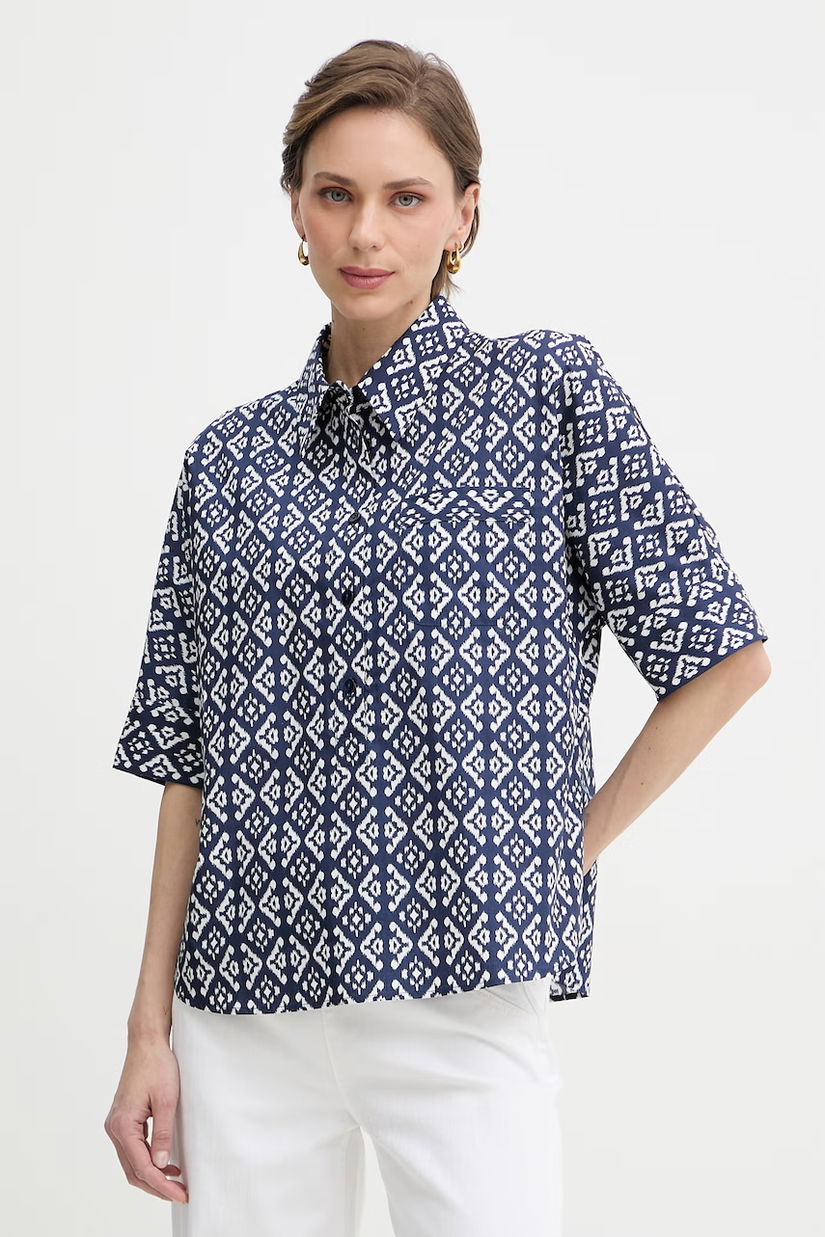 Luisa Spagnoli bluză tip cămașă de damă din bumbac Bilancina