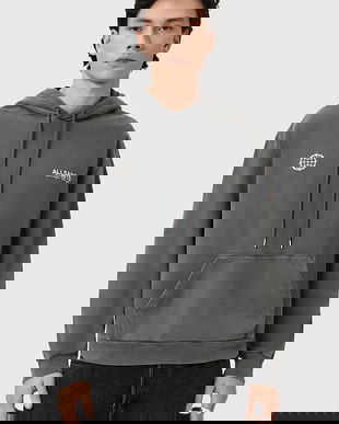 AllSaints hanorac cu glugă bărbătesc din bumbac EMBLEM