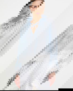 Haveone bluză cu volane femei cu lyocell