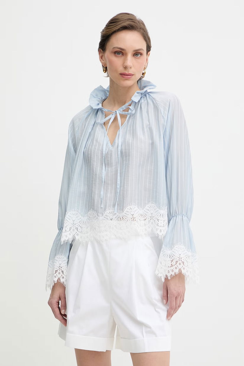 Haveone bluză cu volane femei cu lyocell