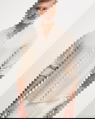 Armani Exchange cămașă bărbătească din in