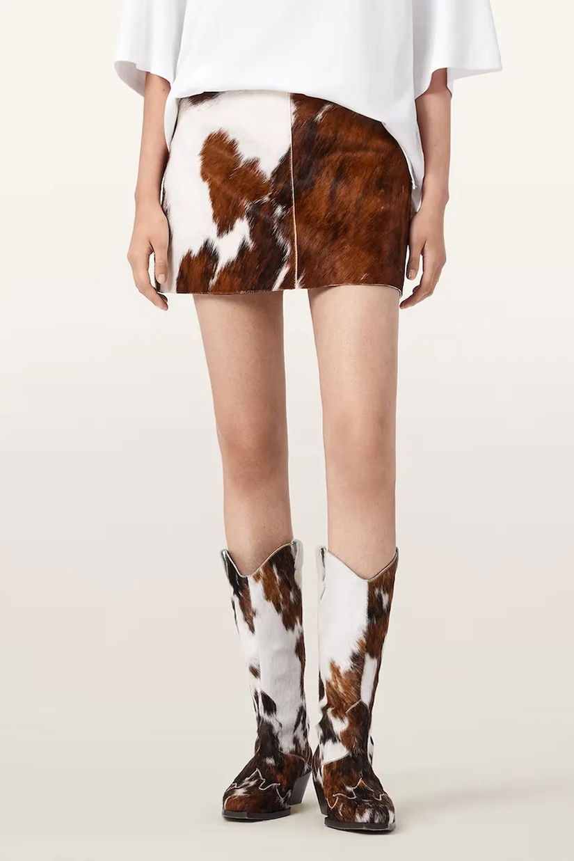 AllSaints fustă de piele DAPPLE MINI