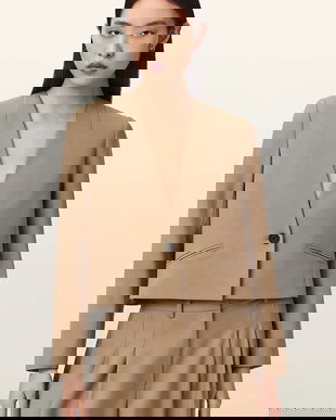 AllSaints sacou cu un singur rând de nasturi femei cu lână POPPY