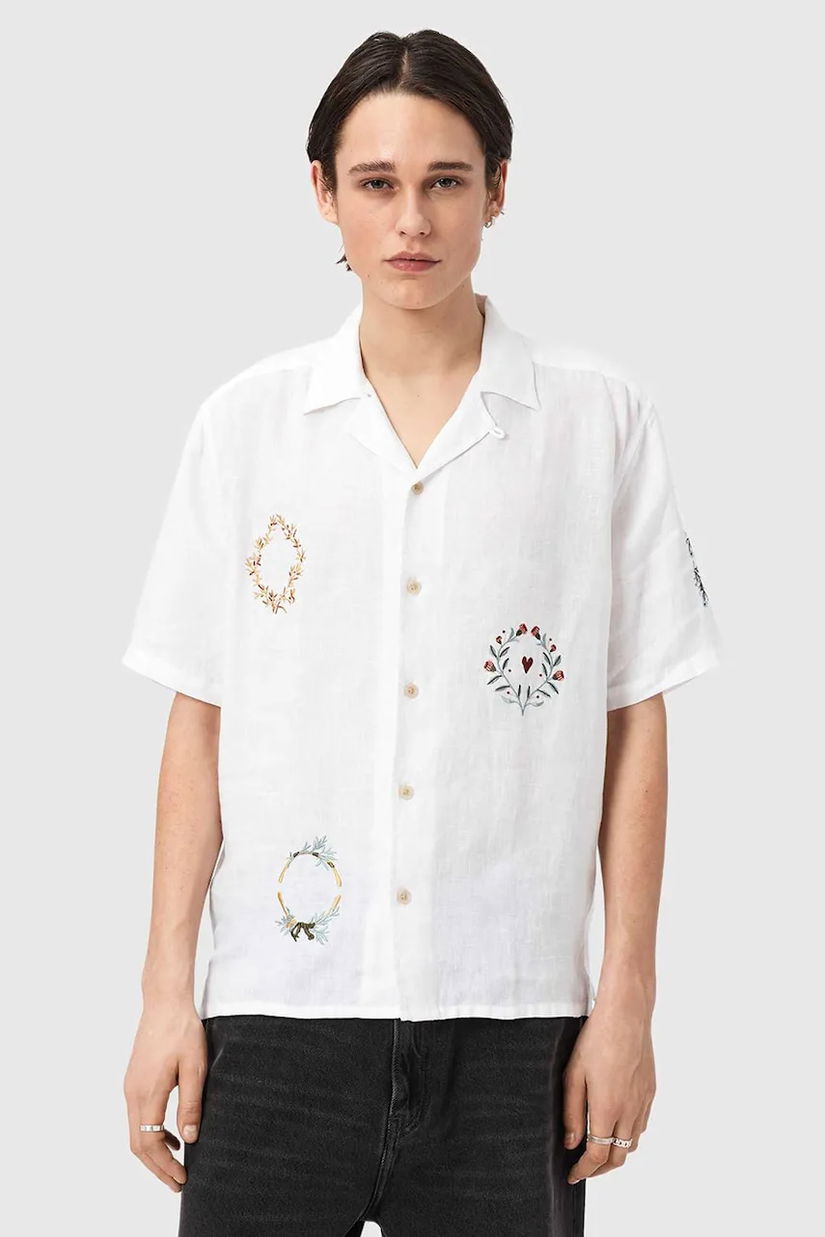 AllSaints Cămașă bărbătească din in DECK