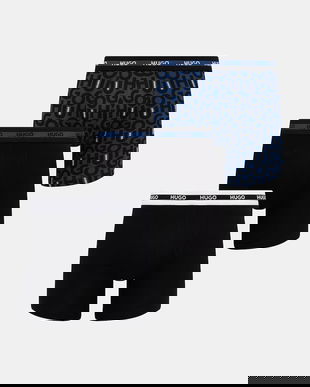 HUGO boxeri bărbați bumbac cu elastan BOXER BR PLANET DES pachet de 3