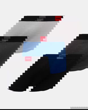 HUGO Boxeri bărbați din bumbac cu elastan TRUNK TRIPLET GALAXY pachet de 3