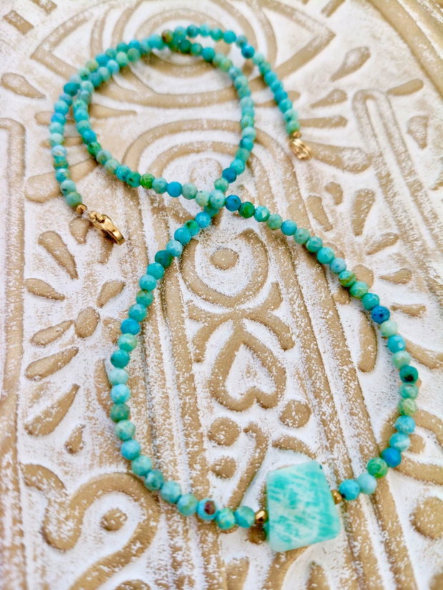 Colier CHOKER opal blue african