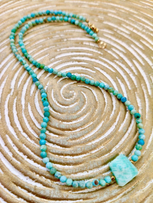 Colier CHOKER opal blue african