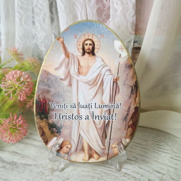 Felicitare din lemn - cadou pentru Paste