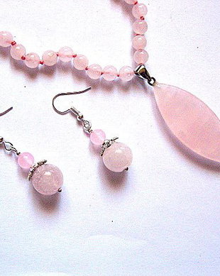 Set bijuterii  cu cuart roz 51914