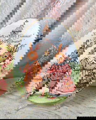 Felicitare din lemn, in forma de ou - cadou pentru Paste