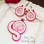 Set soutache alb-roz-fucsia