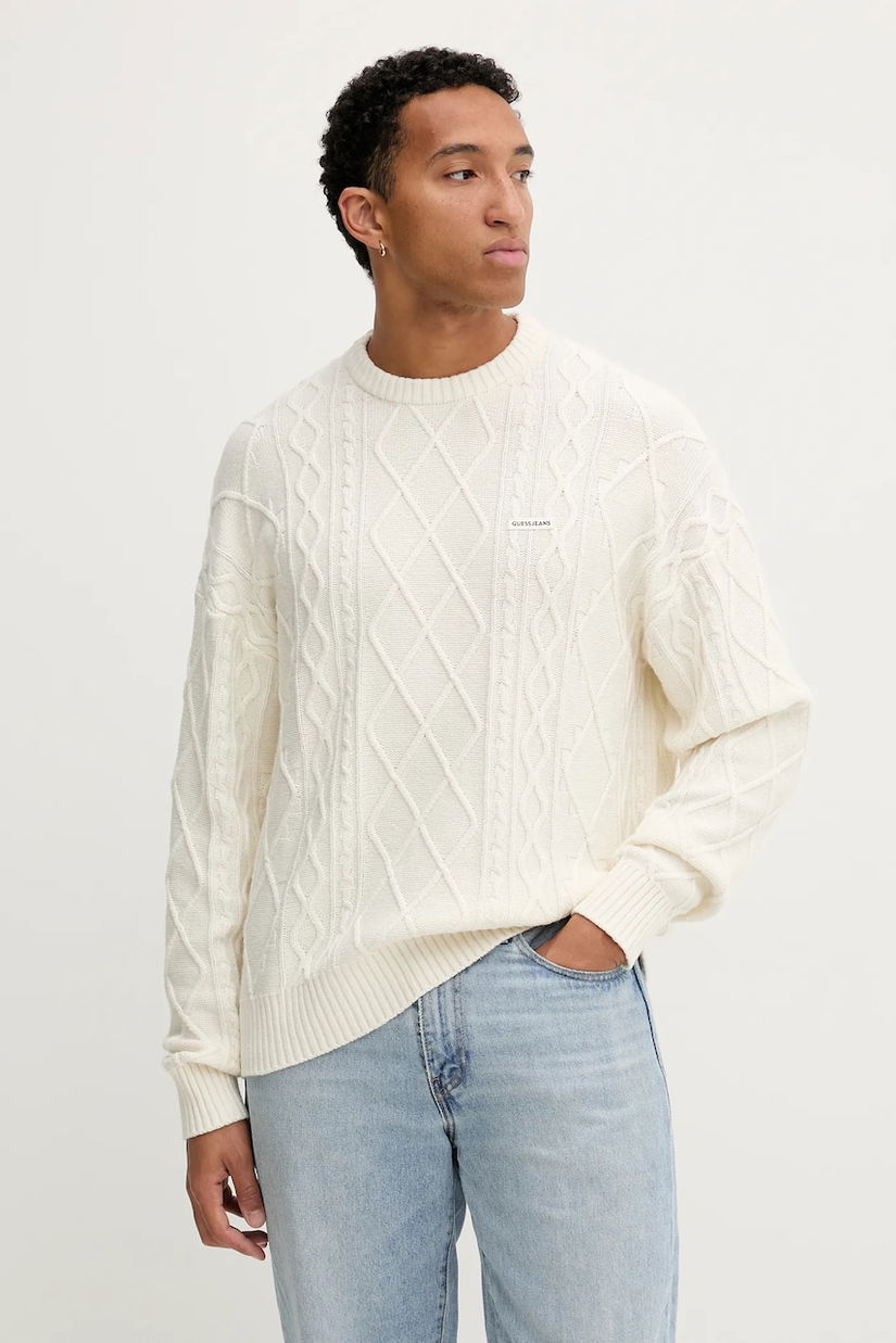 Guess Jeans pulover din amestec de lână