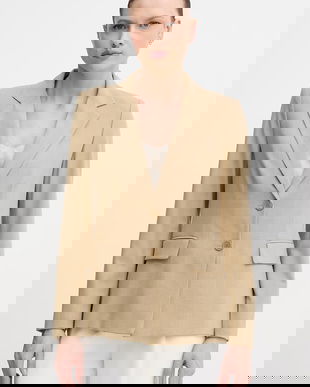 United Colors of Benetton sacou cu un singur rând de nasturi pentru femei, din vâscoză