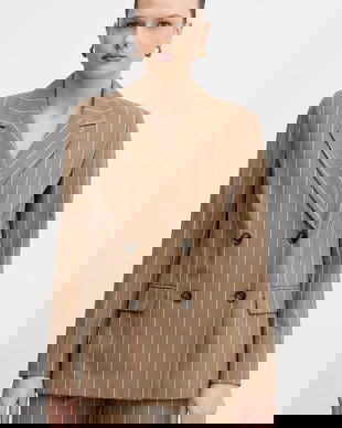 United Colors of Benetton sacou cu două rânduri de nasturi pentru femei, cu vâscoză