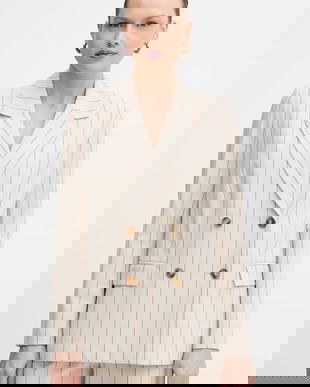 United Colors of Benetton sacou cu două rânduri de nasturi pentru femei, cu vâscoză