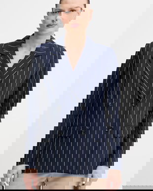 United Colors of Benetton sacou cu două rânduri de nasturi pentru femei, cu vâscoză