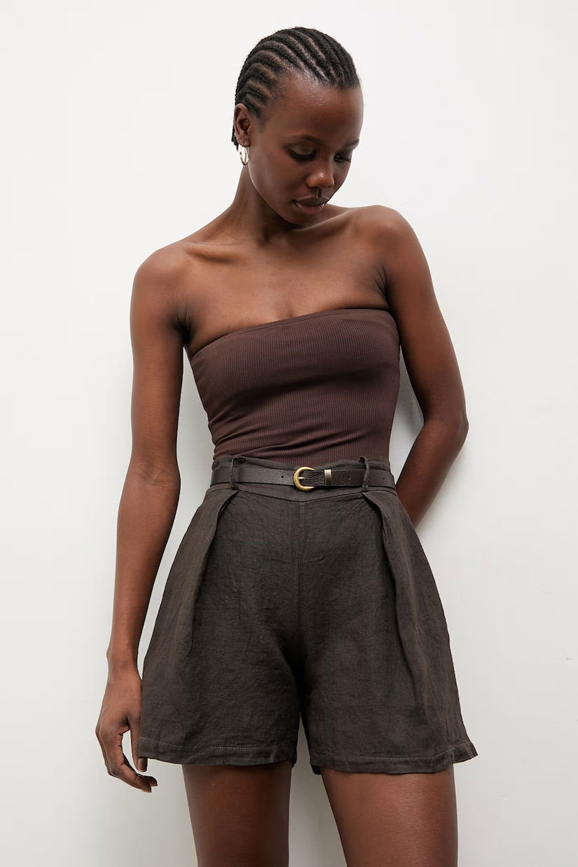 Answear.LAB pantaloni scurți pentru femei, din in