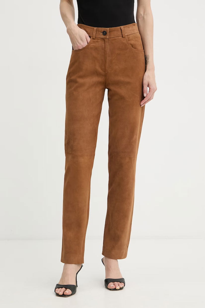 Luisa Spagnoli pantaloni pentru femei, din piele întoarsă Aletta