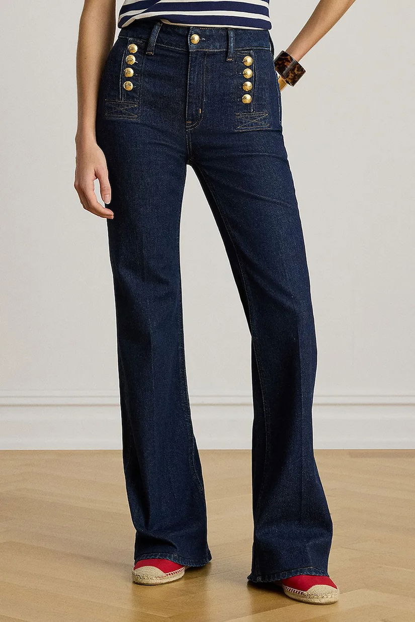 Lauren Ralph Lauren pantaloni evazați pentru femei, din bumbac