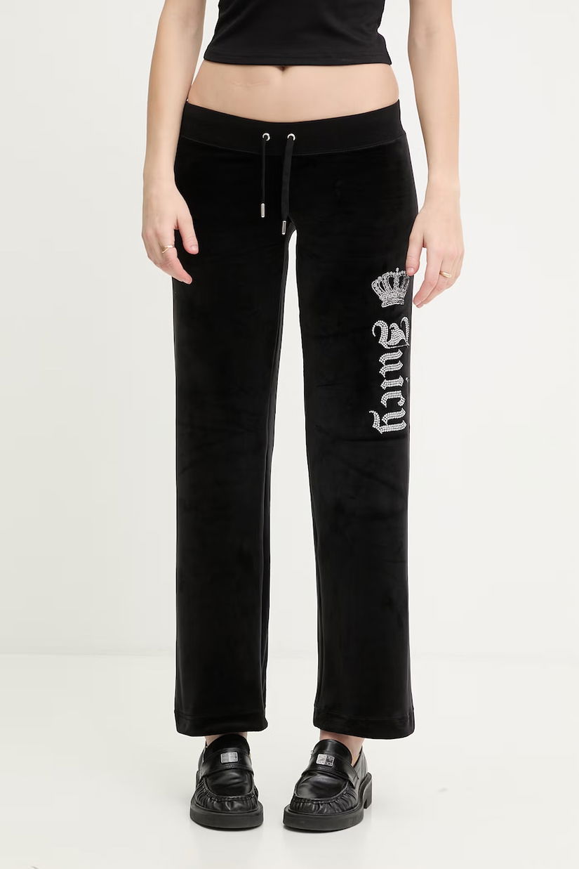 Juicy Couture pantaloni de trening pentru femei velur GOTHIC CROWN