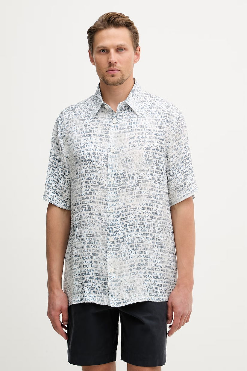 Armani Exchange cămașă pentru bărbați, cu vâscoză