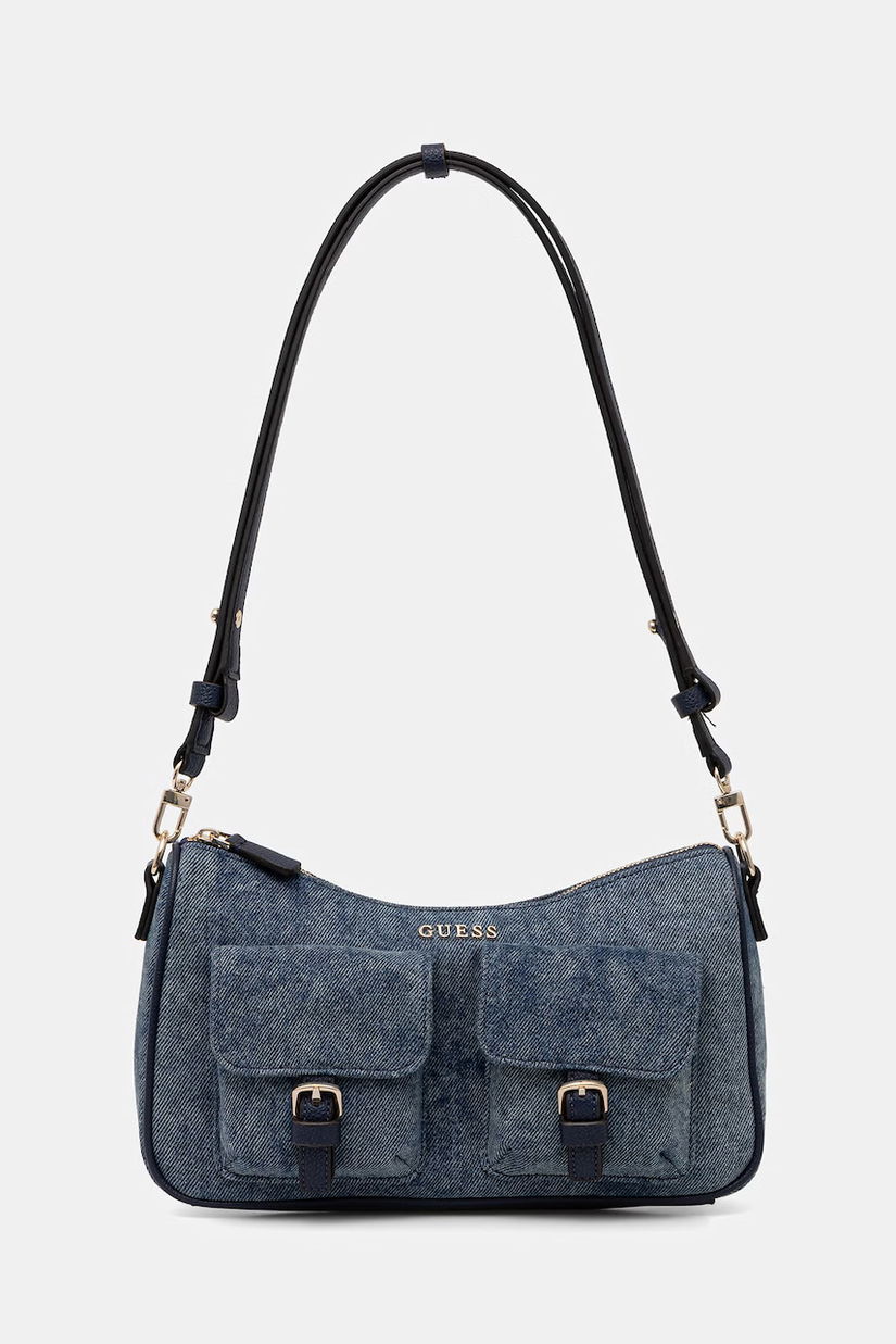 Guess geantă baguette pentru femei, din bumbac KASSIE