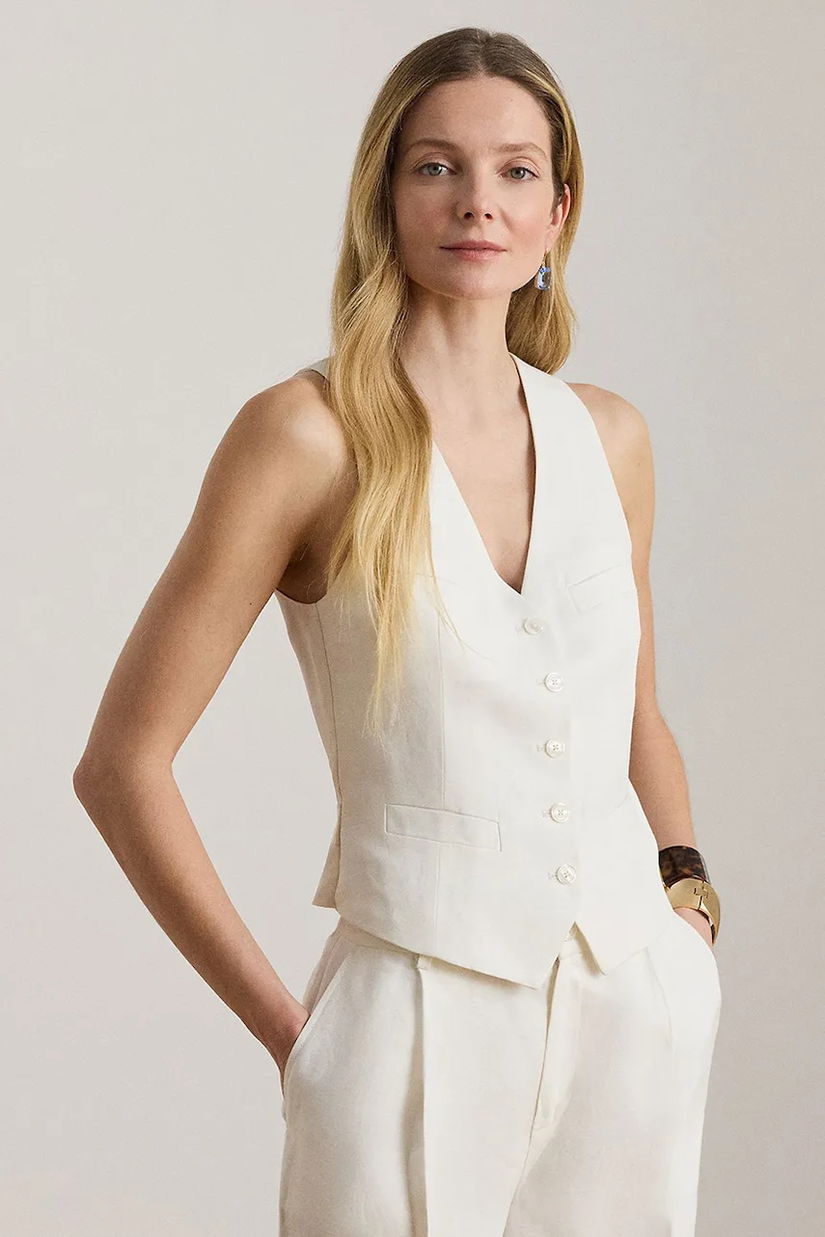 Lauren Ralph Lauren vestă pentru femei, cu vâscoză