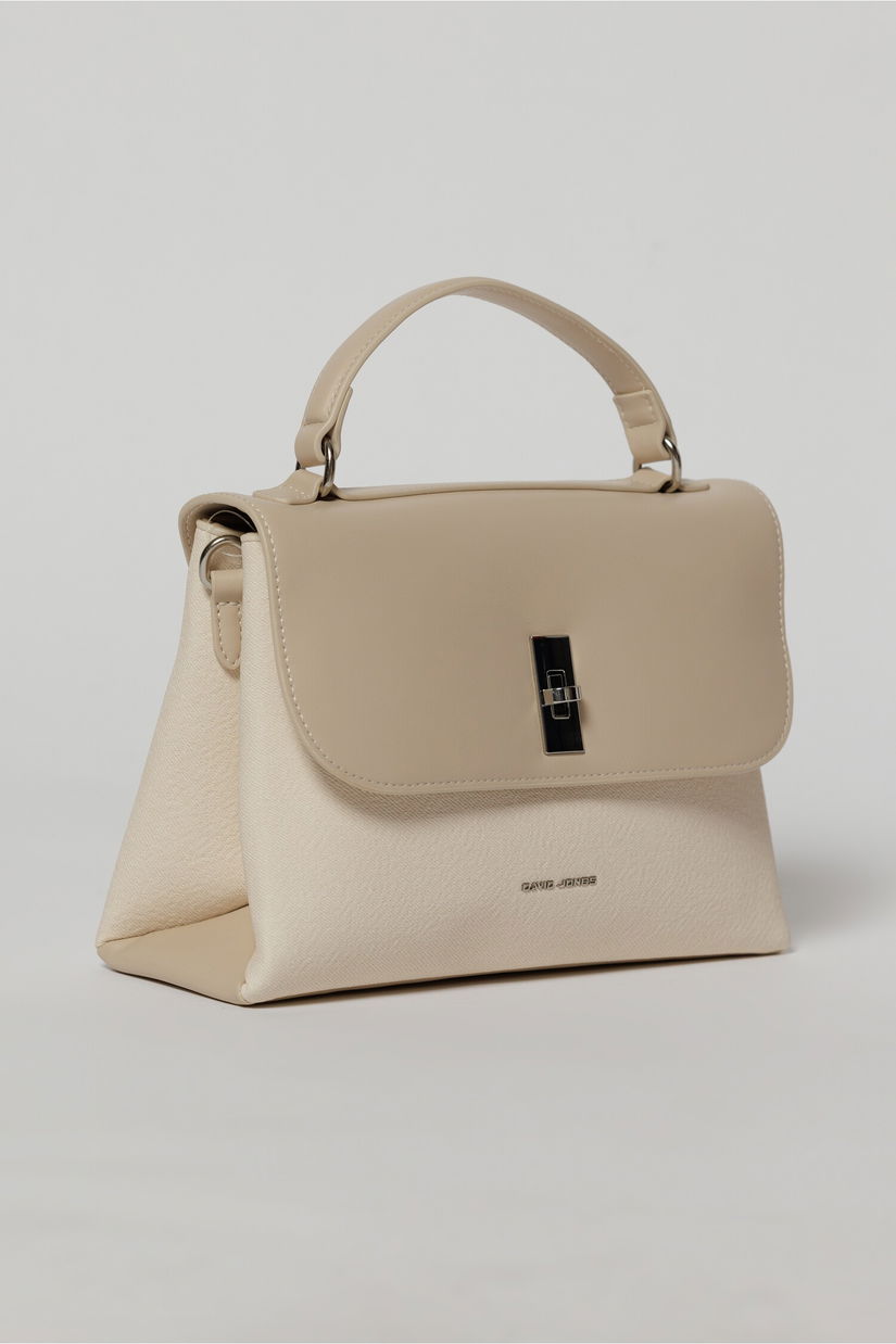Geanta cu design modern in doua nuante de ivoar