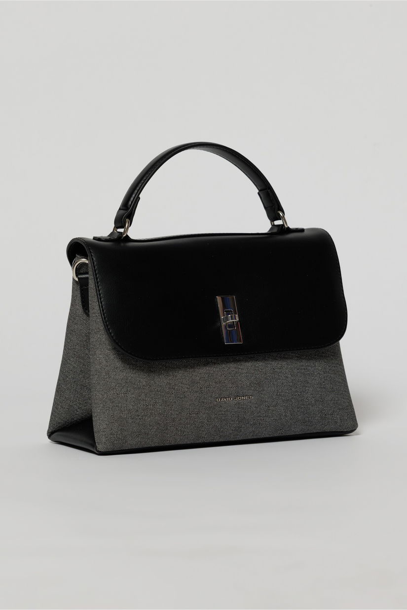 Geanta cu design modern in doua nuante de negru