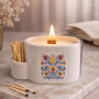 Lumânare premium Belle Flamme în recipient ceramic handmade cu fitil din bambus, lumânare parfumată cadou elegant, realizată manual în România
